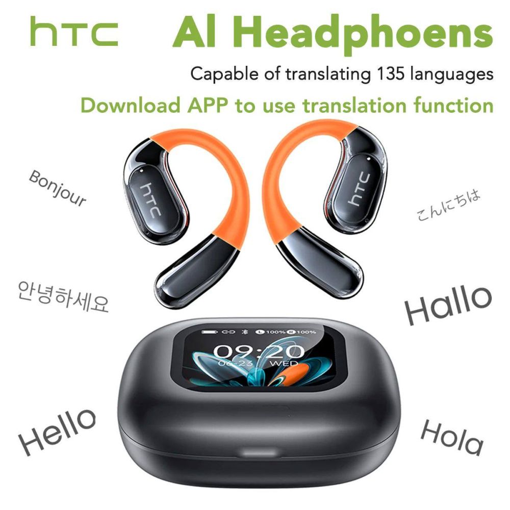 HTC NE27 Wireless Headphones AI Translator Earbuds OWS Sport