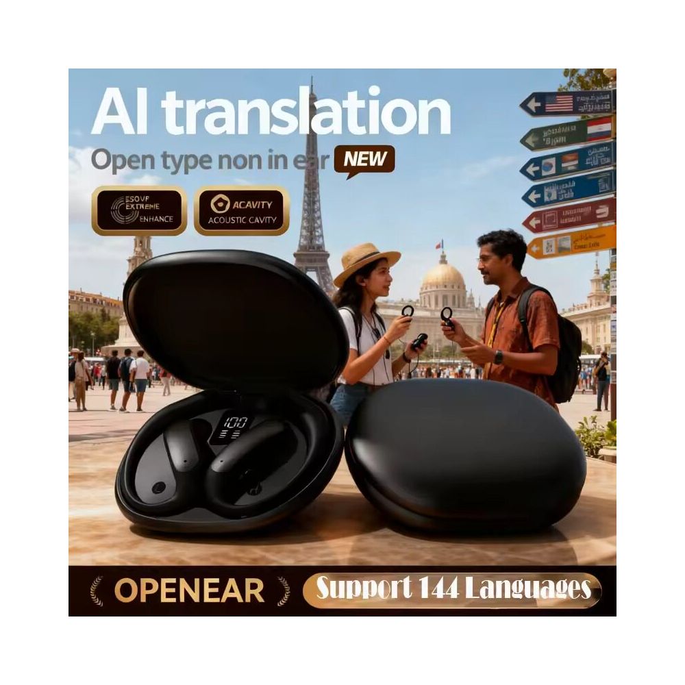 AI Translation Earbuds Bluetooth Headphones Noise cancelling image 1