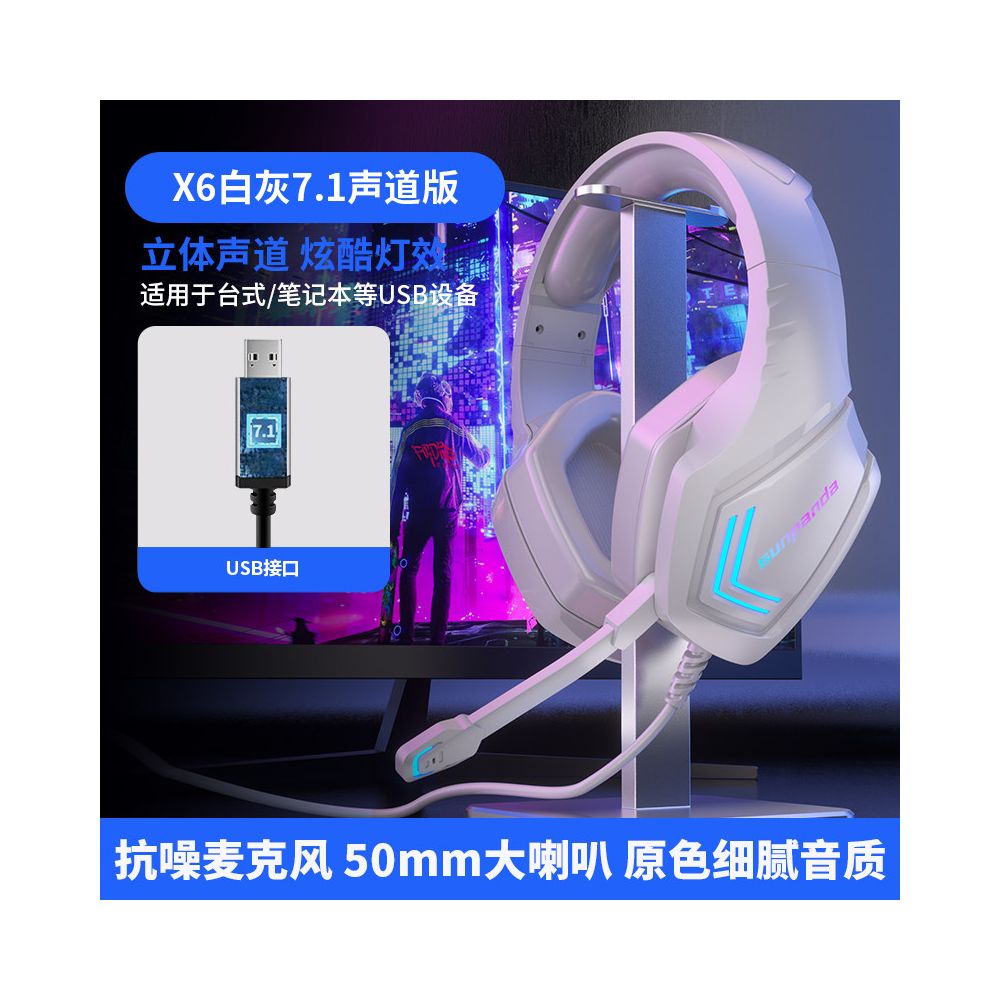 New computer earphones head mounted gaming earphones wired desktop phones laptops dedicated noise cancelling band earphones