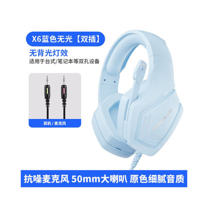 New computer earphones head mounted gaming earphones wired desktop phones laptops dedicated noise cancelling band earphones