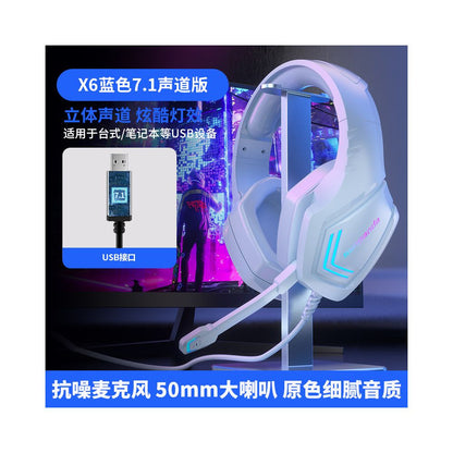 New computer earphones head mounted gaming earphones wired desktop phones laptops dedicated noise cancelling band earphones