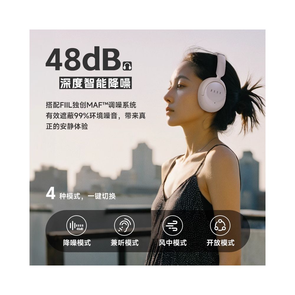 Official Genuine Fiil Key Max Deep Active Noise Reduction Gold Head Wearable Bluetooth Earphones image 2