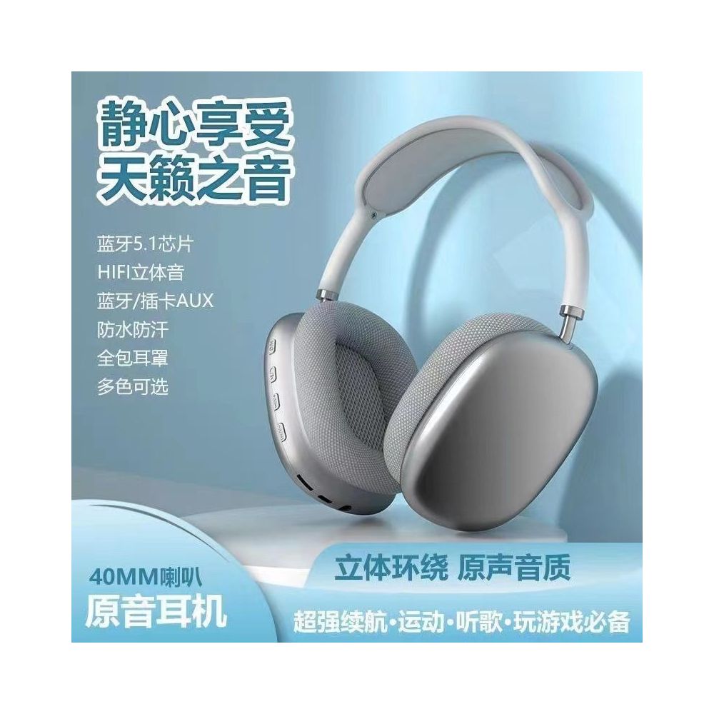 P9 Pro Max Top selling Bluetooth Earphones Head mounted Noise cancelling Phone Wireless Earphones Decorative Camera Universal image 1
