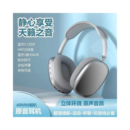 P9 Pro Max Top selling Bluetooth Earphones Head mounted Noise cancelling Phone Wireless Earphones Decorative Camera Universal image 1