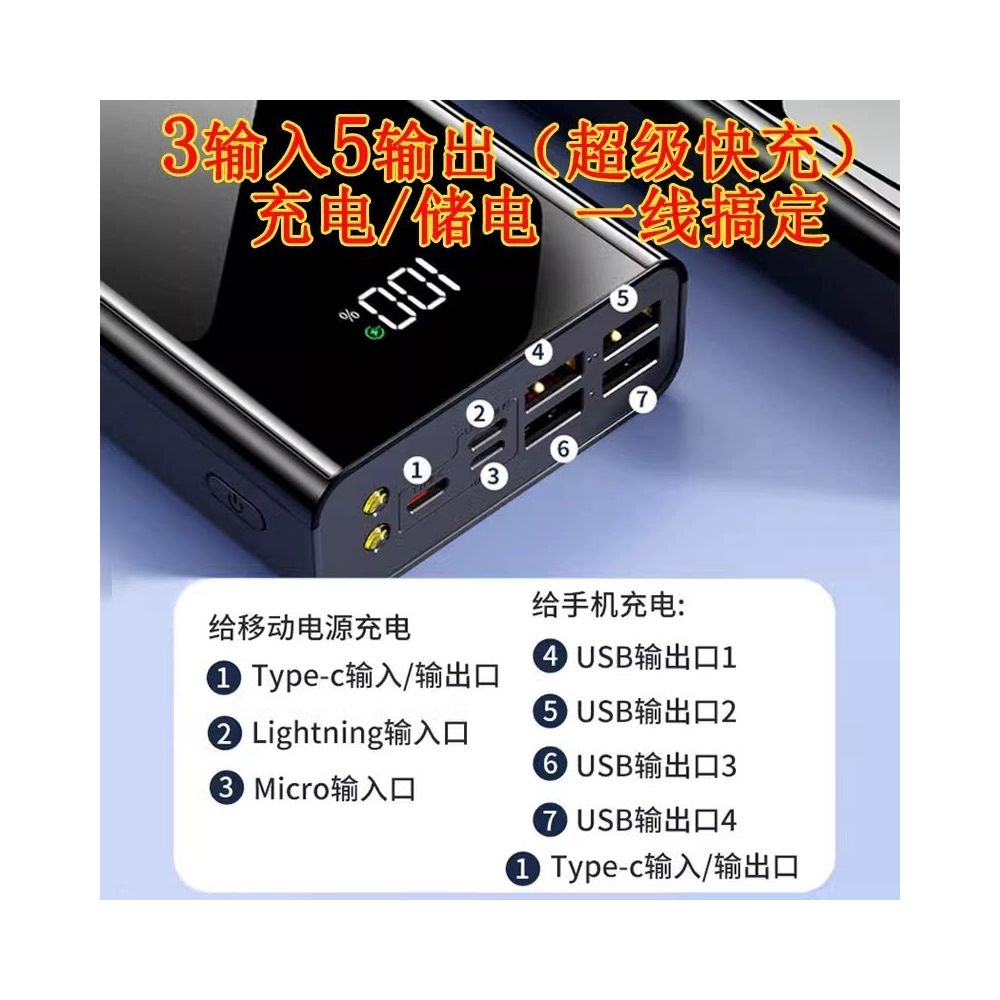 Fast power bank with 27000 mAh ultra large capacity and 3C certification can be used on airplanes portable Huawei Apple Xiaomi universal image 3
