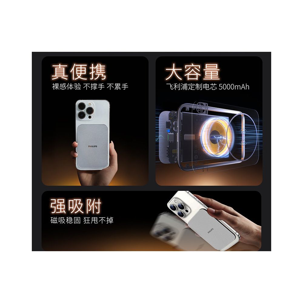 Philips Card Magnetic 2025 New Wireless Power Bank DLP9505 Wireless Magnetic Ultra Thin Mobile Power Bank image 4
