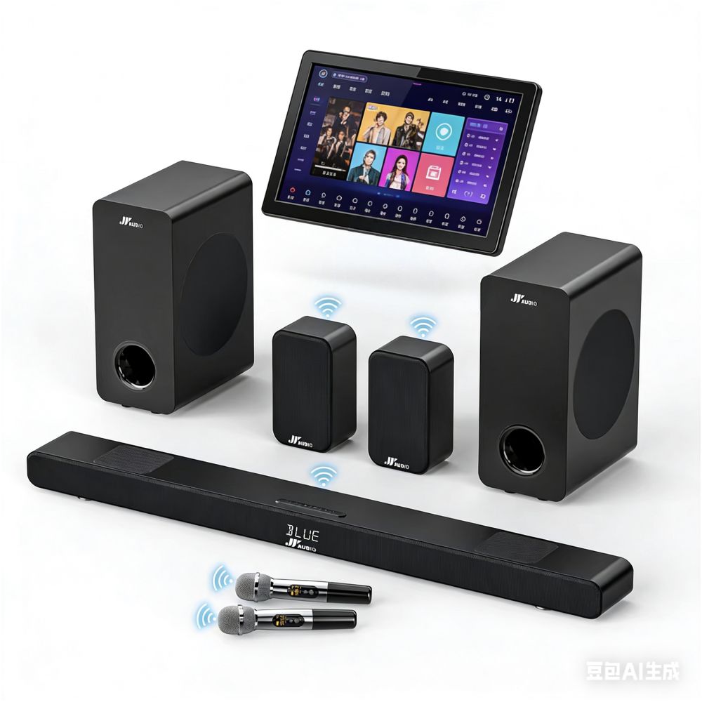 Wanyin Family Living Room Singing K Songs Echo Wall Speaker Subspeaker Set KTV with Bluetooth TV Karaoke Home