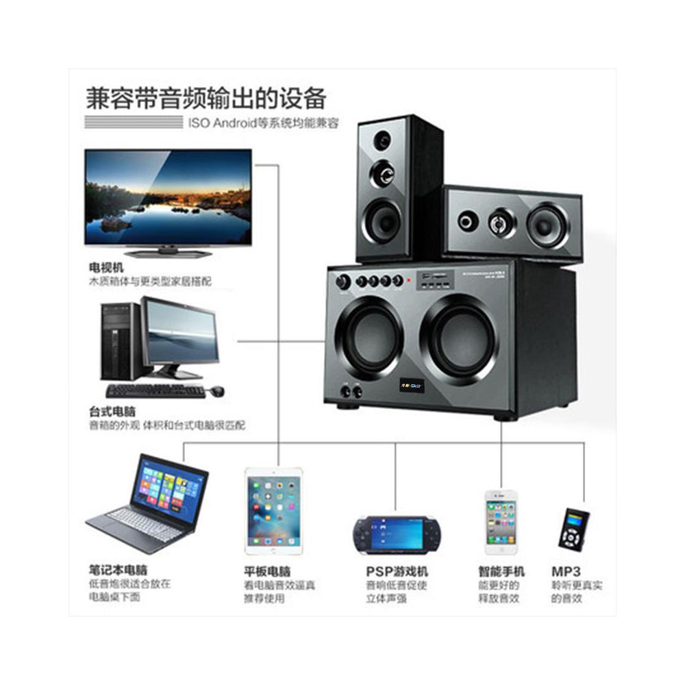 Home theater karaoke desktop computer speaker home KTV high power super heavy dual subwoofer speaker TV universal speaker image 4