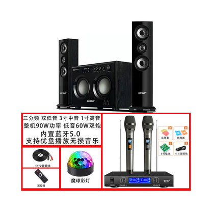 Home theater karaoke desktop computer speaker home KTV high power super heavy dual subwoofer speaker TV universal speaker