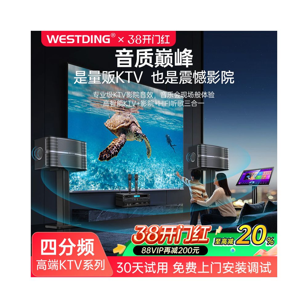 Westin Home KTV Sound System with Four Frequency Point Machine and Wall Mounted KTV Sound System image 1