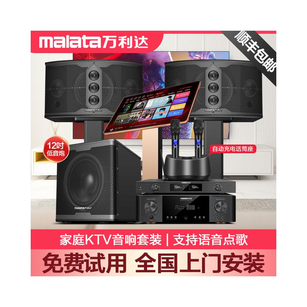 Wanlida Home KTV Sound Set Professional Full Set of Home KTV Living Room Song Ordering Machine Karaoke Speaker Equipment image 1