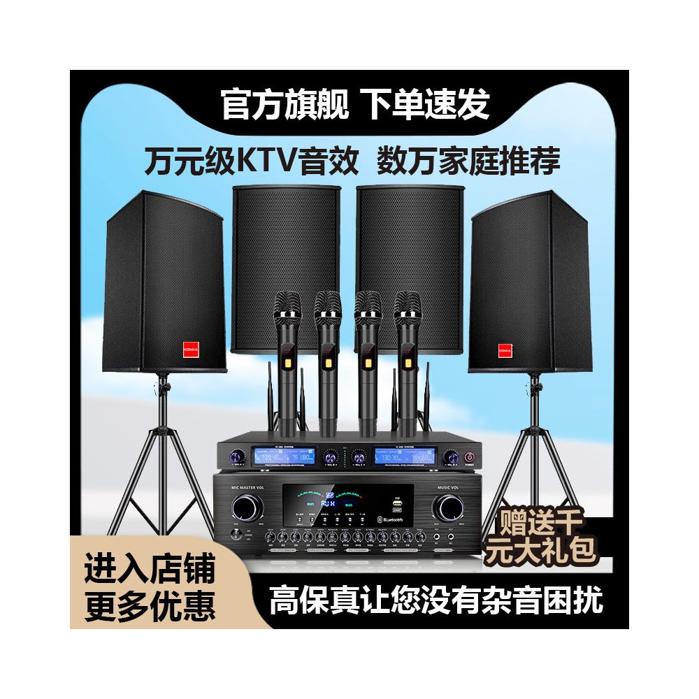 Commercial Home Cinema KTV Sound Amplifier Set Karaoke Song Restaurant Dance Gym Meeting Room Speaker image 3