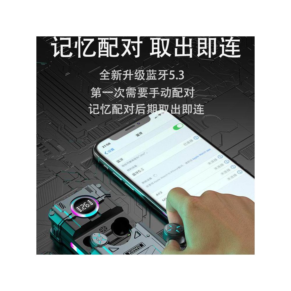 Bluetooth 2026 new wireless semi in ear high pitched noise cancelling gaming earphones for sports and running image 3