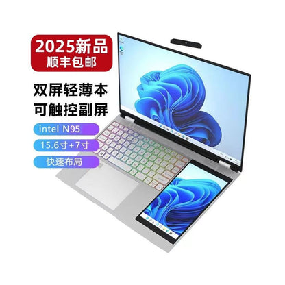 15 6 Dual Screen Touchscreen Pen Intel N100 Lightweight Edition 256GB Solid State Drive Gaming Notebook image 1