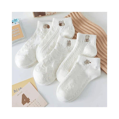 Loss of rice welfare free shipping for spring and summer new women s socks men s socks small white socks women s fashion thin short socks breathable boat socks image 3