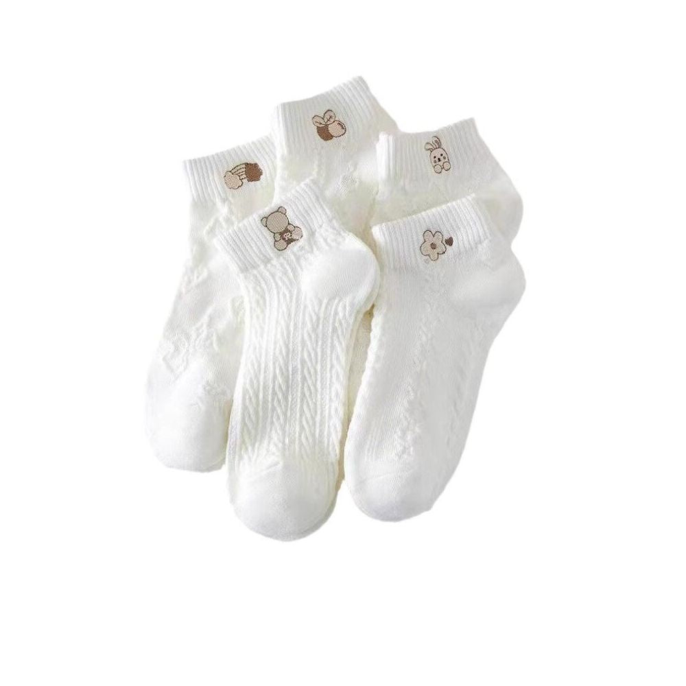Loss of rice welfare free shipping for spring and summer new women s socks men s socks small white socks women s fashion thin short socks breathable boat socks image 5