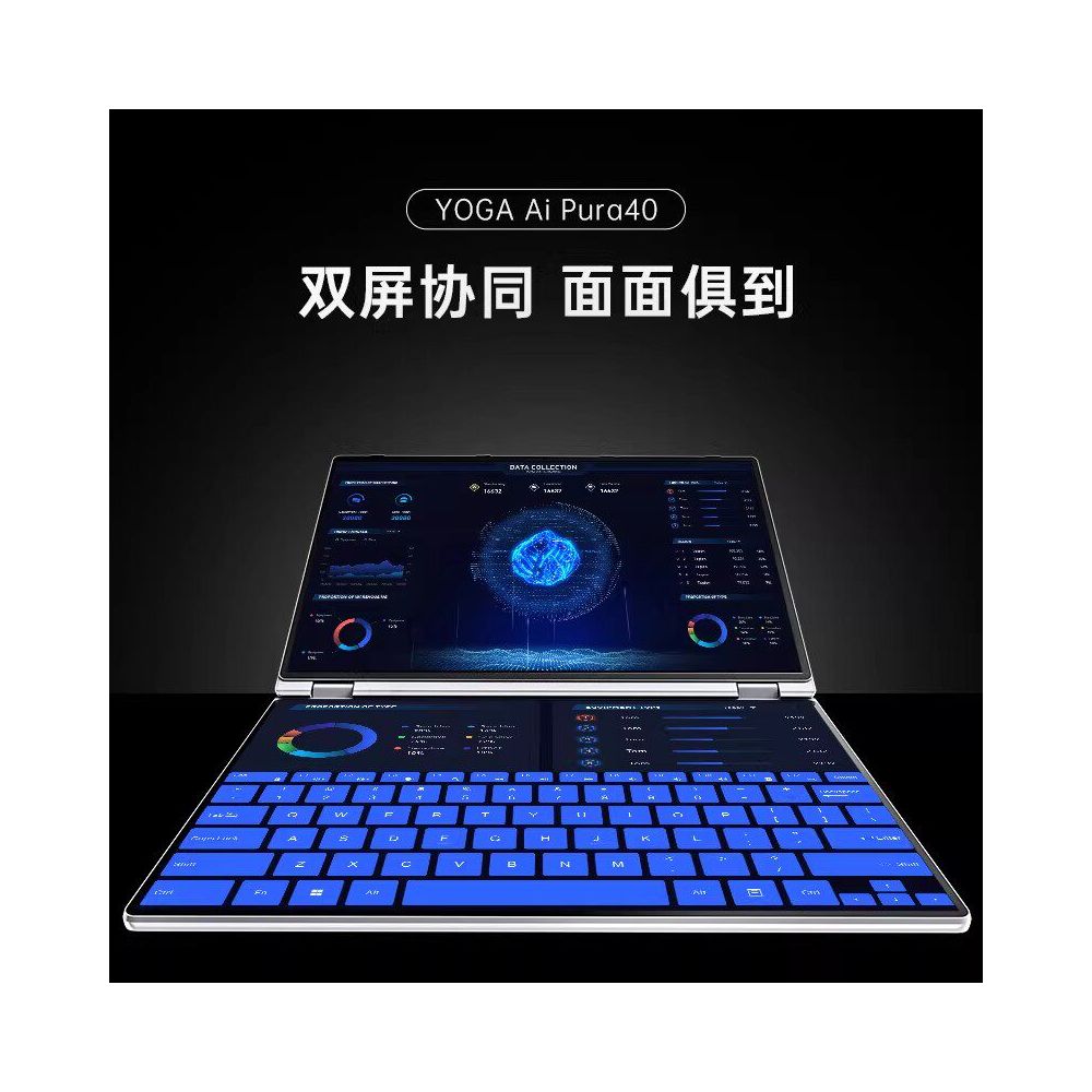 DERE Dual Screen Laptop 14 inch HD Foldable Tablet 2 in 1 Windows 11 System Intel New Handwritten Lightweight Notebook Stock Trading and Viewing PC image 3