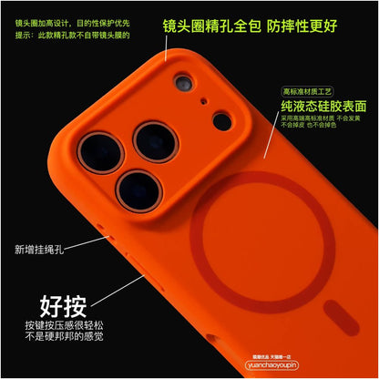 Ape Tide Premium Pure Black Magsafe Strong Magnetic Suitable for iPhone 17 Promax Phone Protective Case Liquid Silicone Apple 17 PRO Protective Cover Full Package Anti Drop Soft Edge 17 Simple Thicken image 5