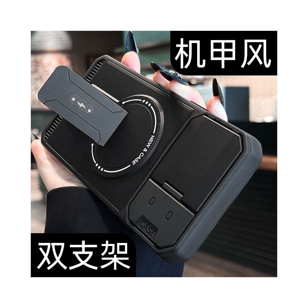 New Apple 17 Phone Case Black Mech iPhone 17 Promax Lens Protection 16Pro Magnetic Bracket 15 Anti Drop 14 Internet Celebrity 13 Trendy Brand 12 Men and Women 11 Advanced Air image 1