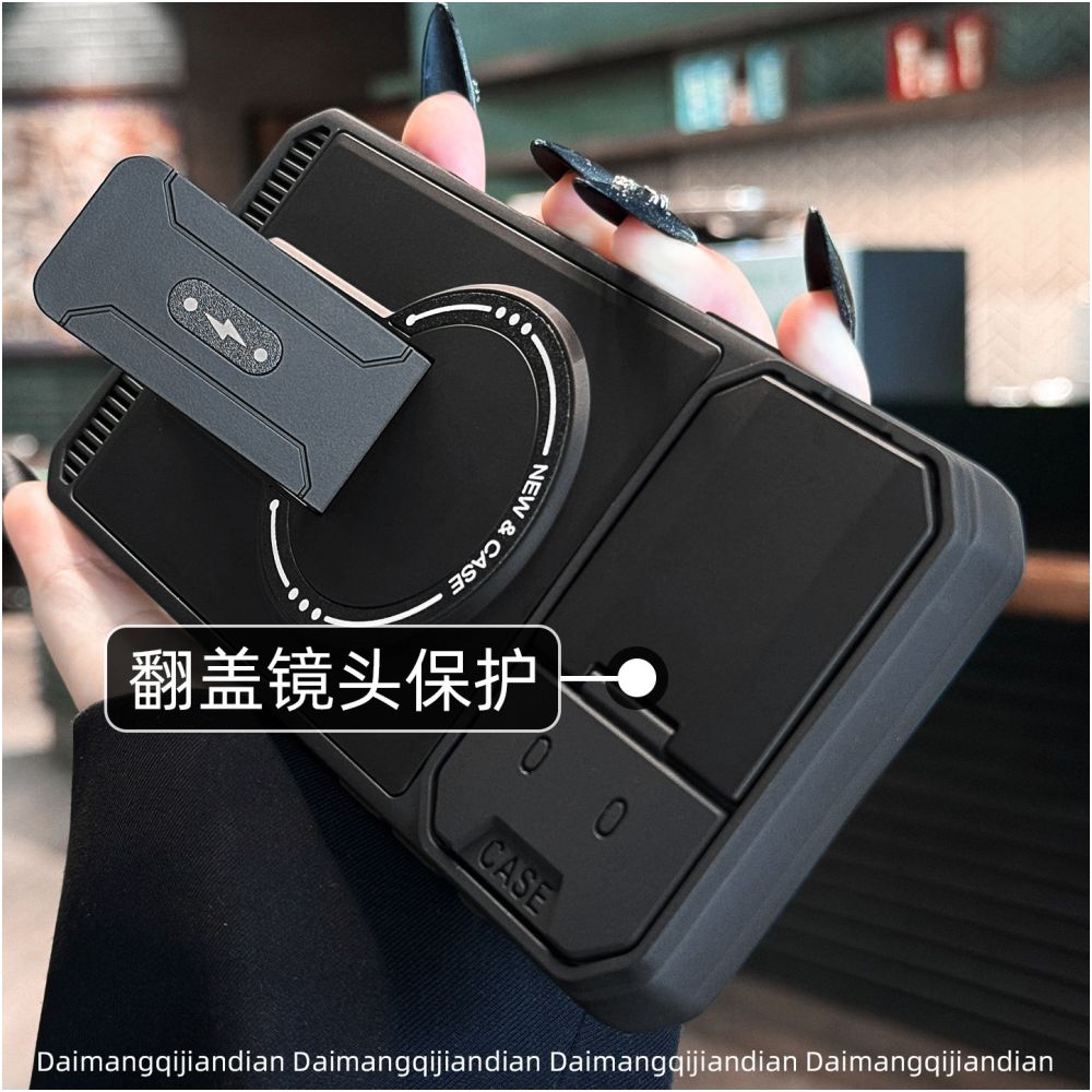 New Apple 17 Phone Case Black Mech iPhone 17 Promax Lens Protection 16Pro Magnetic Bracket 15 Anti Drop 14 Internet Celebrity 13 Trendy Brand 12 Men and Women 11 Advanced Air image 3