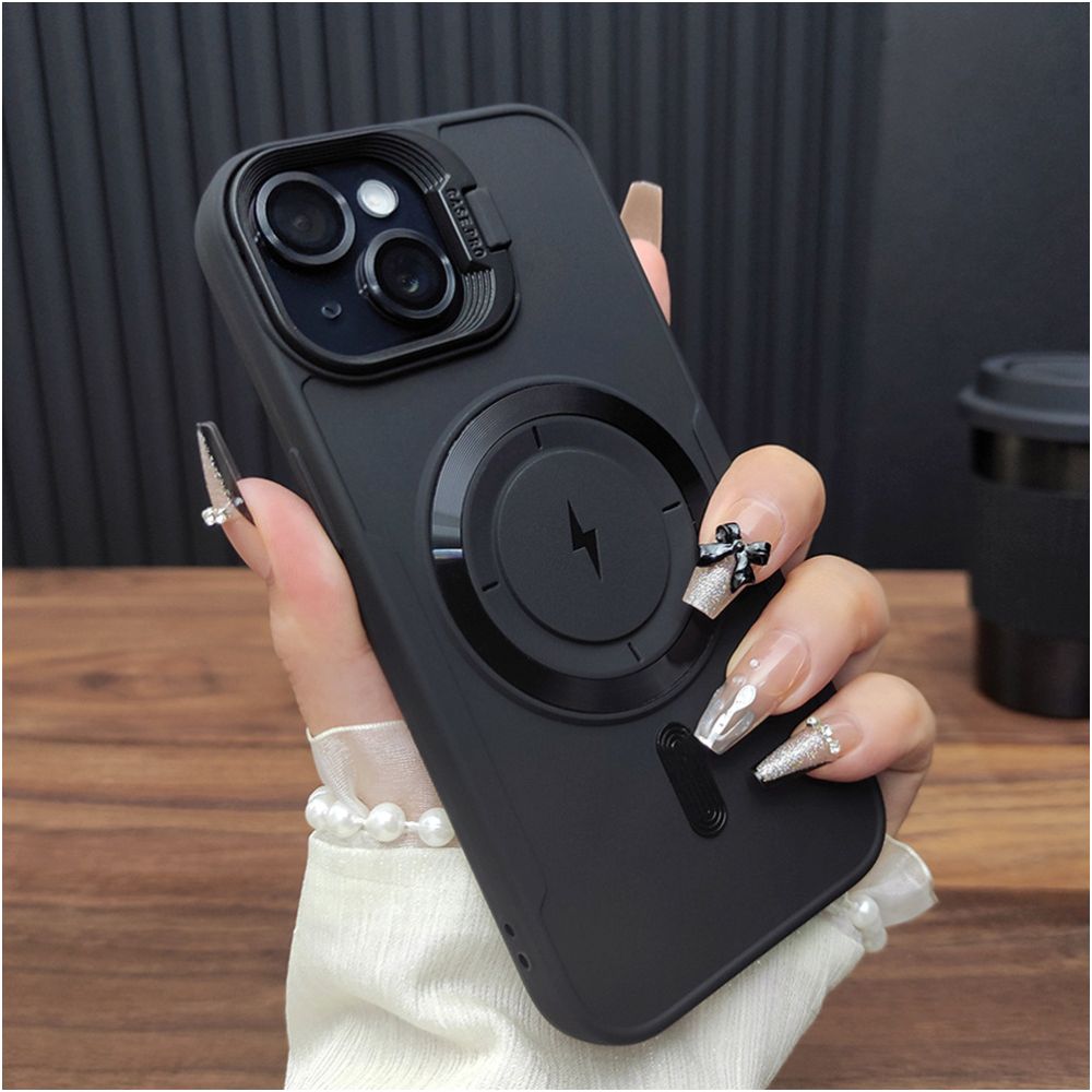 Suitable for iPhone 17 phone case iPhone 16 ProMax magnetic suction 15 charging 14 Plus invisible folding stand 13 PRO anti drop soft case 12 frosted silicone protective cover 11 fashionable and simpl image 3