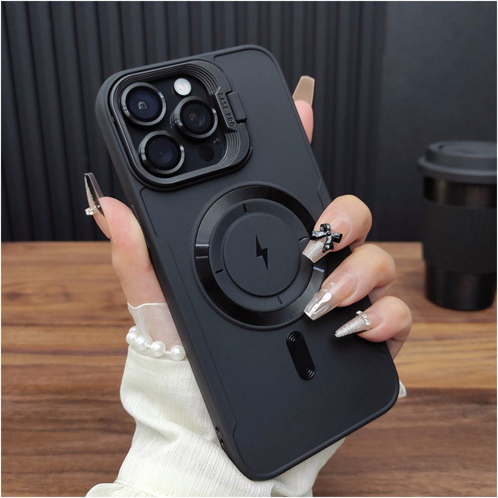 Suitable for iPhone 17 phone case iPhone 16 ProMax magnetic suction 15 charging 14 Plus invisible folding stand 13 PRO anti drop soft case 12 frosted silicone protective cover 11 fashionable and simple A43