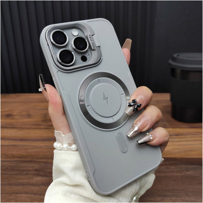 Suitable for iPhone 17 phone case iPhone 16 ProMax magnetic suction 15 charging 14 Plus invisible folding stand 13 PRO anti drop soft case 12 frosted silicone protective cover 11 fashionable and simple A43