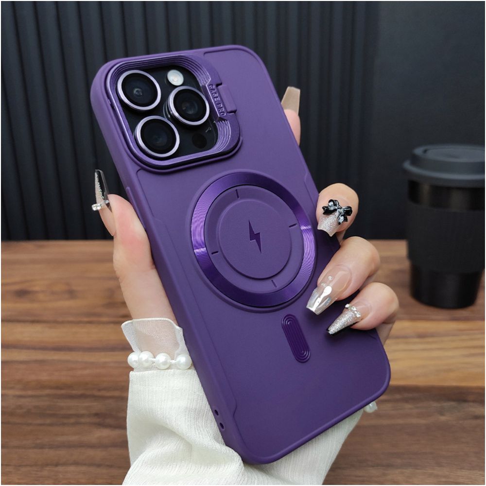 Suitable for iPhone 17 phone case iPhone 16 ProMax magnetic suction 15 charging 14 Plus invisible folding stand 13 PRO anti drop soft case 12 frosted silicone protective cover 11 fashionable and simple A43