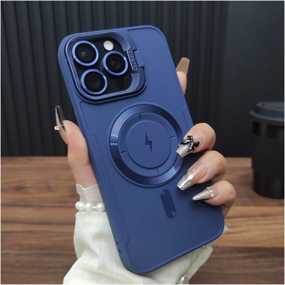 Suitable for iPhone 17 phone case iPhone 16 ProMax magnetic suction 15 charging 14 Plus invisible folding stand 13 PRO anti drop soft case 12 frosted silicone protective cover 11 fashionable and simple A43