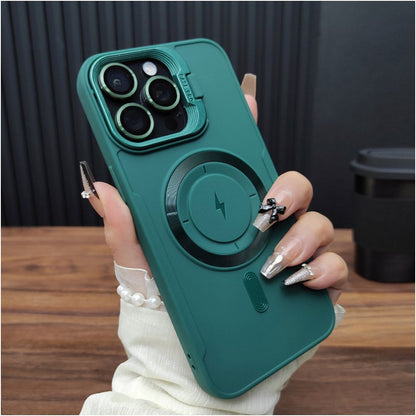 Suitable for iPhone 17 phone case iPhone 16 ProMax magnetic suction 15 charging 14 Plus invisible folding stand 13 PRO anti drop soft case 12 frosted silicone protective cover 11 fashionable and simple A43