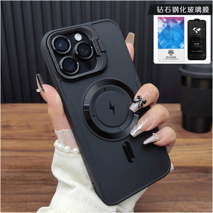 Suitable for iPhone 17 phone case iPhone 16 ProMax magnetic suction 15 charging 14 Plus invisible folding stand 13 PRO anti drop soft case 12 frosted silicone protective cover 11 fashionable and simple A43