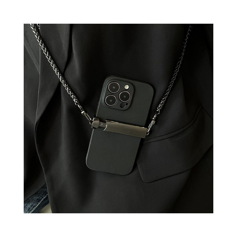 Mobile phone lanyard crossbody chain with adjustable back chain and diagonal cross for women s high end hanging neck Apple universal phone back clip image 1