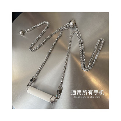 Mobile phone lanyard crossbody chain with adjustable back chain and diagonal cross for women s high end hanging neck Apple universal phone back clip image 2