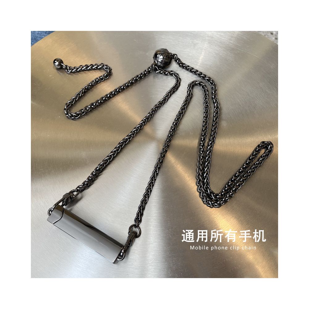 Mobile phone lanyard crossbody chain with adjustable back chain and diagonal cross for women s high end hanging neck Apple universal phone back clip image 3