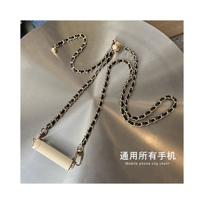 Mobile phone lanyard crossbody chain with adjustable back chain and diagonal cross for women s high end hanging neck Apple universal phone back clip image 4