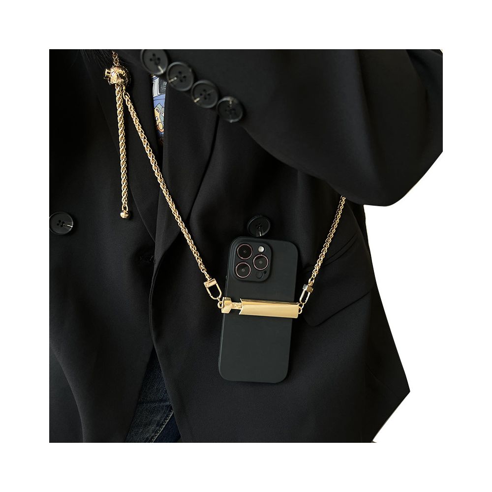 Mobile phone lanyard crossbody chain with adjustable back chain and diagonal cross for women s high end hanging neck Apple universal phone back clip image 5