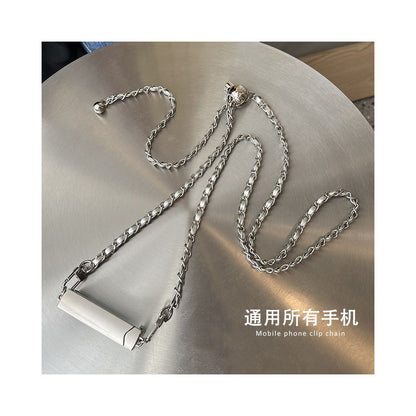 Mobile phone lanyard crossbody chain with adjustable back chain and diagonal cross for women s high end hanging neck Apple universal phone back clip