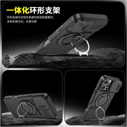 MagSafe Magnetic Wireless Charging Armor Case For iPhone16 15 17pro14max slide camera pc cover Applicable to 13 image 3