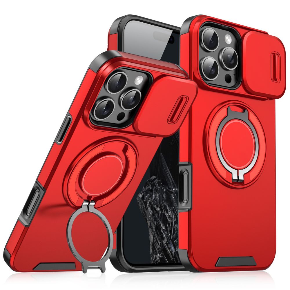 MagSafe Magnetic Wireless Charging Armor Case For iPhone16 15 17pro14max slide camera pc cover Applicable to 13