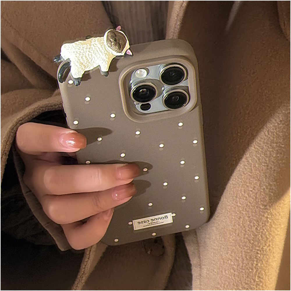 Cute 3D Pussy Cat Case for iPhone 16 Pro Max 11 12 13 14 15 17 Polka Dot Soft Cover image 3