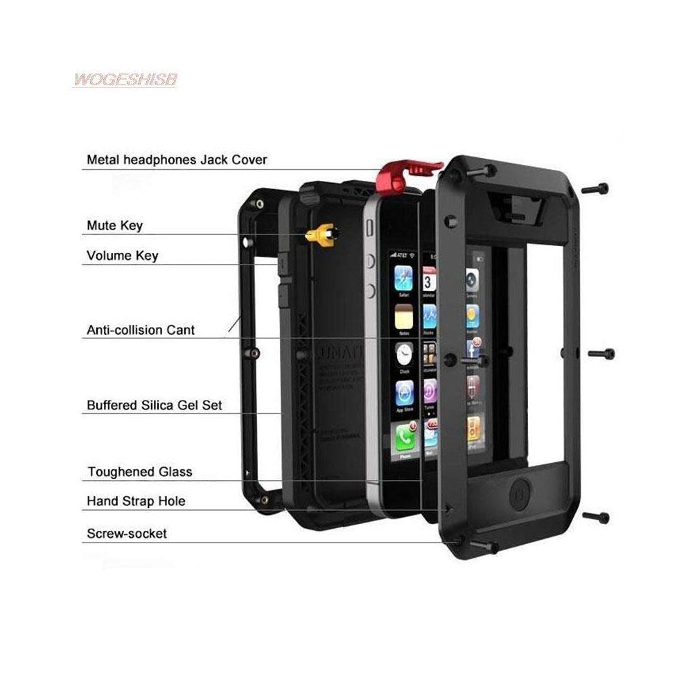 Shockproof Armor Metal Aluminum Phone Case for iPhone 16 15 14 13 12 Pro MAX Apple Metal Triple Protection Phone Case image 2