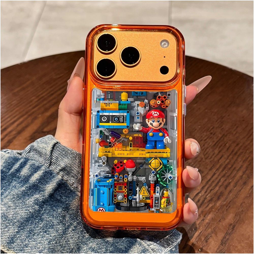 Japanese DEMIU suitable for Apple 17 Promax phone case new iPhone 17 Pro building block Mario 17 cute 16 all inclusive PM anti fall 15 creative 14 silicone ip13 niche protective case image 1