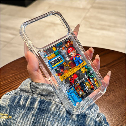 Japanese DEMIU suitable for Apple 17 Promax phone case new iPhone 17 Pro building block Mario 17 cute 16 all inclusive PM anti fall 15 creative 14 silicone ip13 niche protective case