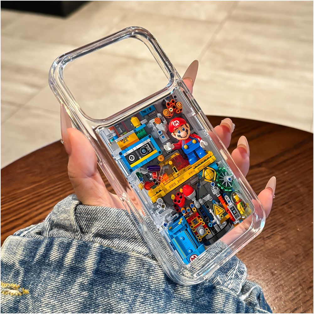 Japanese DEMIU suitable for Apple 17 Promax phone case new iPhone 17 Pro building block Mario 17 cute 16 all inclusive PM anti fall 15 creative 14 silicone ip13 niche protective case