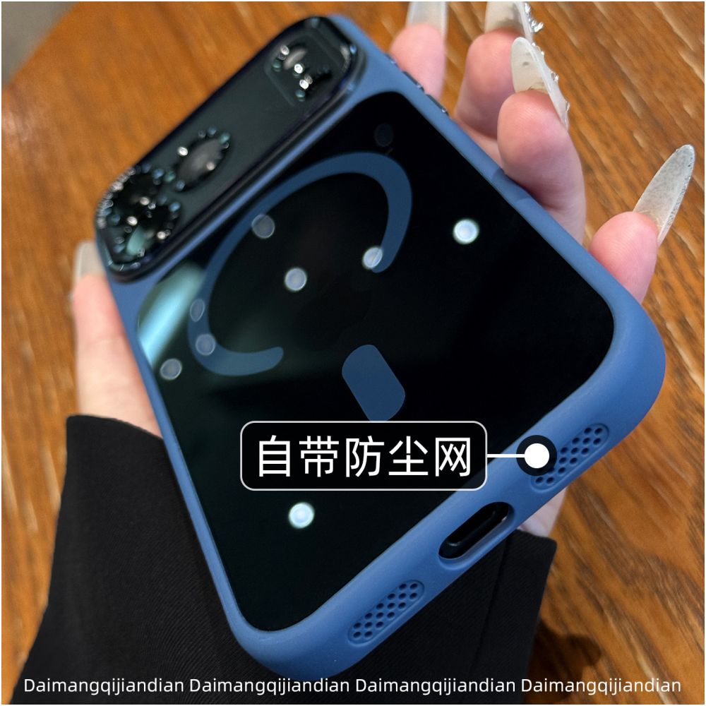 High end metal lens new 17 phone case suitable for iPhone 17 Pro new 16 Promax transparent magnetic suction Apple 15p all inclusive anti fall 14 plus couple 13 women 12 deep blue 11 image 4