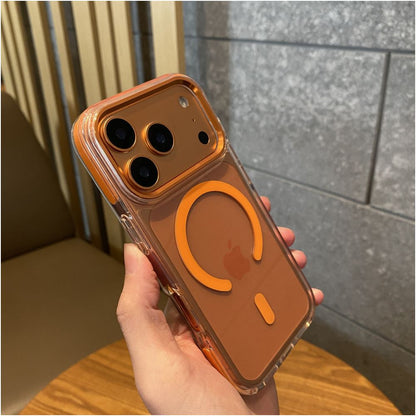 New feature anti collision strip border suitable for Apple 17promax magnetic phone case iPhone 17pro Star Universe Orange 17 anti drop protective case 16promax transparent 15pro high end feel 14pm image 3