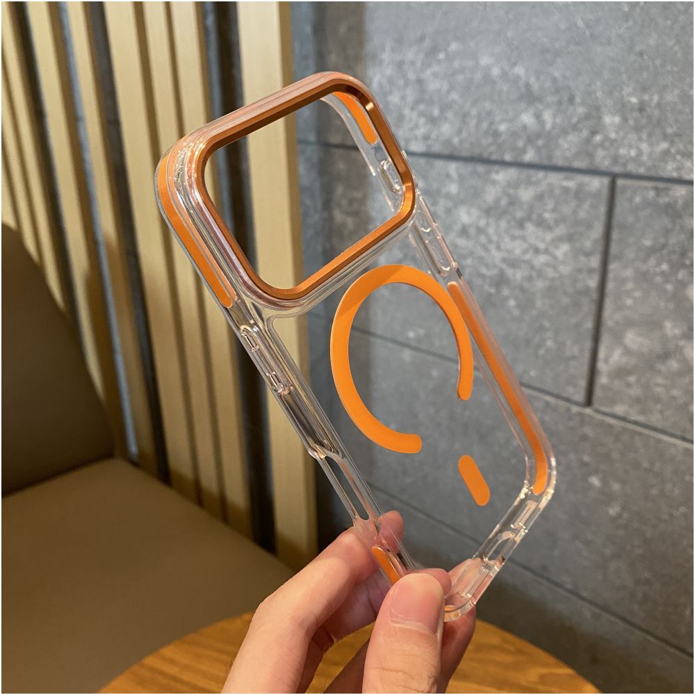 New feature anti collision strip border suitable for Apple 17promax magnetic phone case iPhone 17pro Star Universe Orange 17 anti drop protective case 16promax transparent 15pro high end feel 14pm