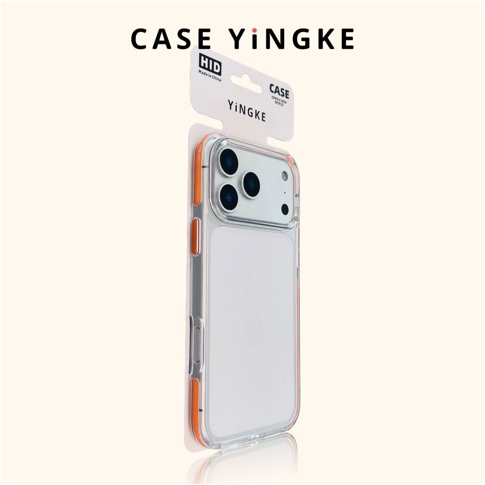 Suitable for Apple 17 Promax new phone case Starry Orange contrasting soft edge iPhone 16 Pro transparent anti drop air minimalist 15 couple 14 men s and women s protective case 13 premium 12 image 0