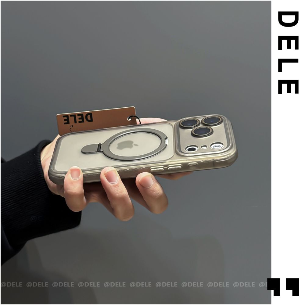 Deli is suitable for iPhone 17 16 Pro phone protective case titanium gray Michelin stand Apple 17 Promax with built in lens film four corner anti drop 15 new internet celebrities 14 high end soft edge image 1