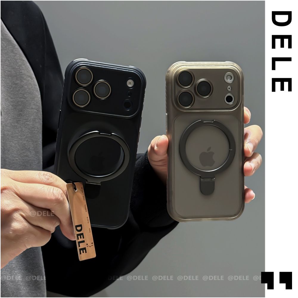 Deli is suitable for iPhone 17 16 Pro phone protective case titanium gray Michelin stand Apple 17 Promax with built in lens film four corner anti drop 15 new internet celebrities 14 high end soft edge image 2